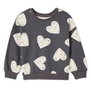 George Charcoal Heart Pattern Sweatshirt